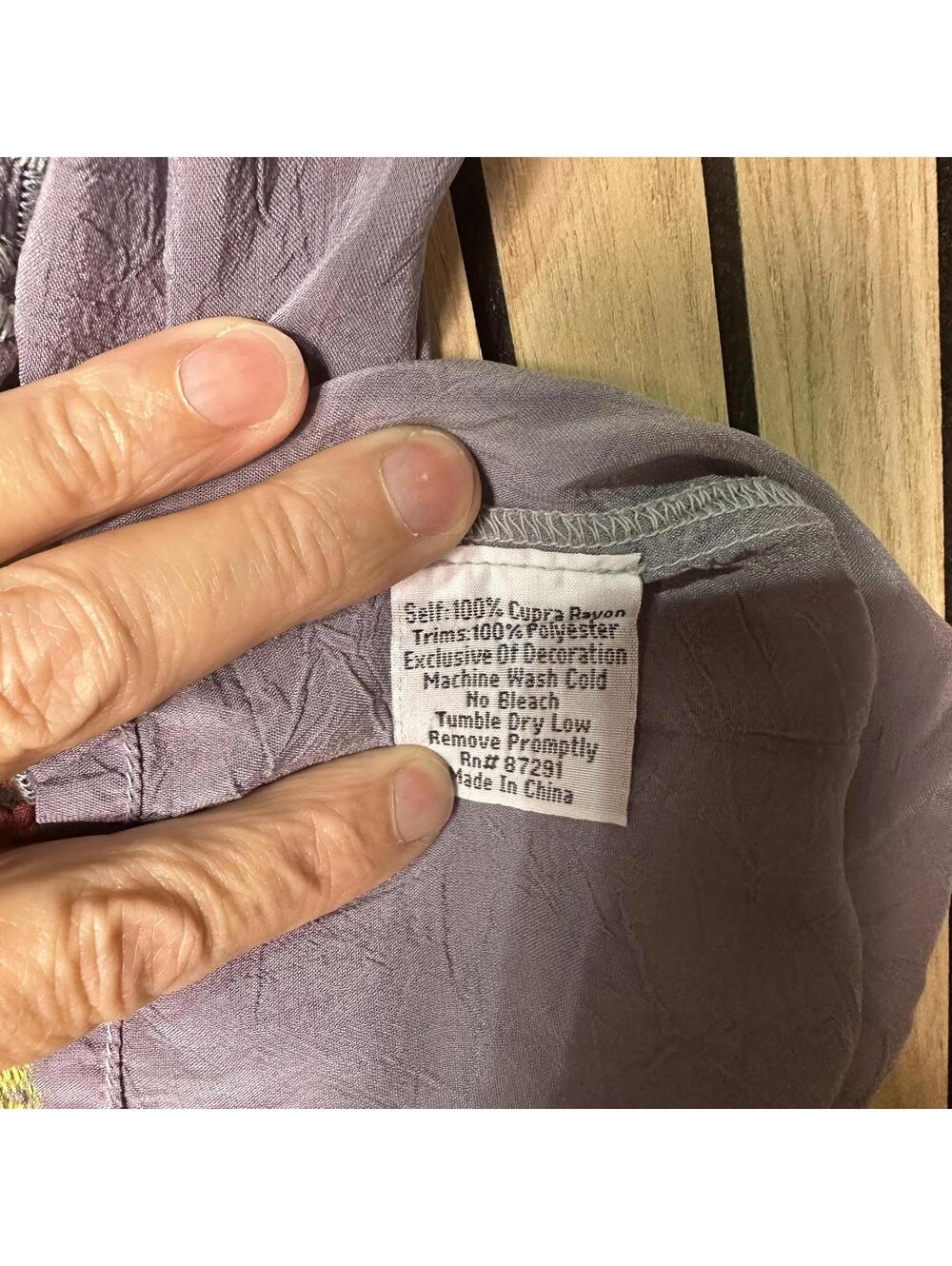 177 Johnny Was Leona Embroidered Tunic Top Blouse (XS, Gray, EUC) - Picture 5 of 6